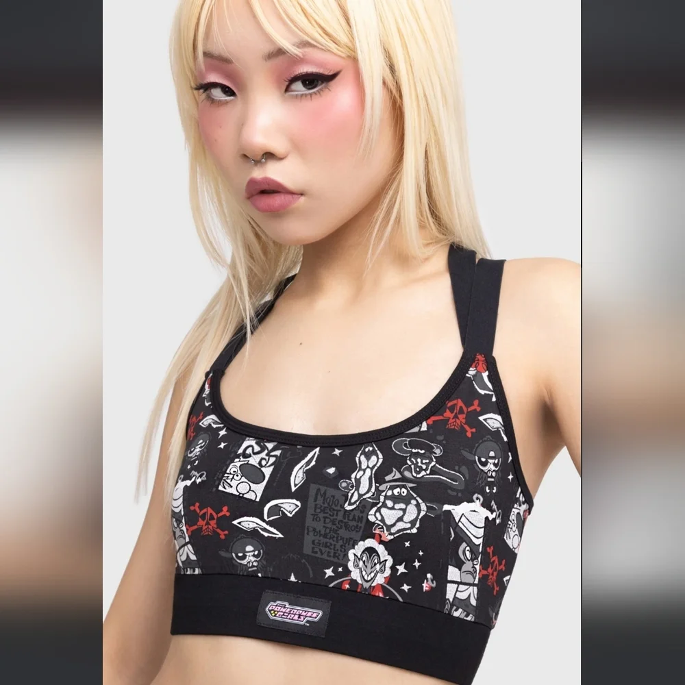 Killstar Black and Red Graphic Sports Bra - Picture 3 of 5